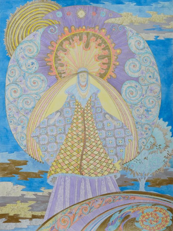 Golden Xenia. Serie 'The Name of Goddess'. Ink on paper, 56x76 cm. 2023